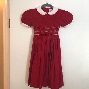 Girls smocked holiday dress